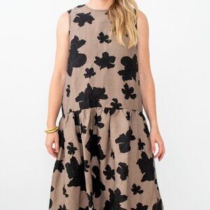 Aurem Drop Waist Jacquard Midi Dress